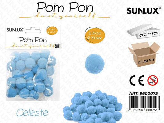 Sunlux Pompon Diy Celeste 25PCS D.20MM