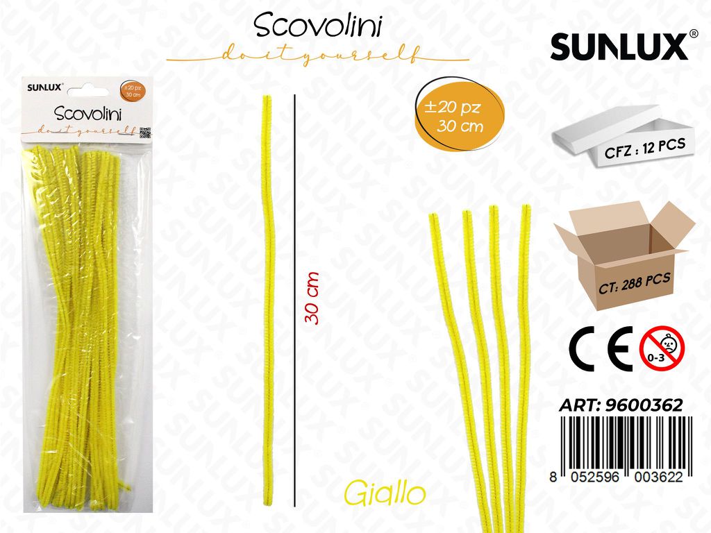 Sunlux Scovolini Diy Giallo 20PCS 30CM
