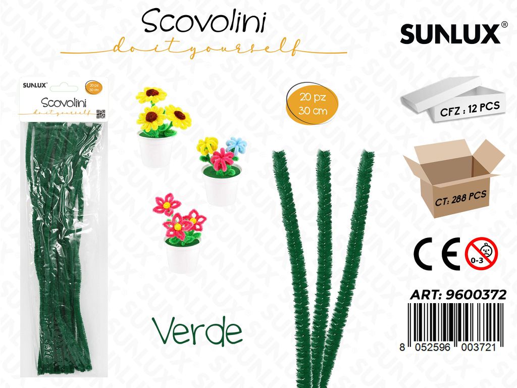 Sunlux Scovolini Diy Verde 20PCS 30CM