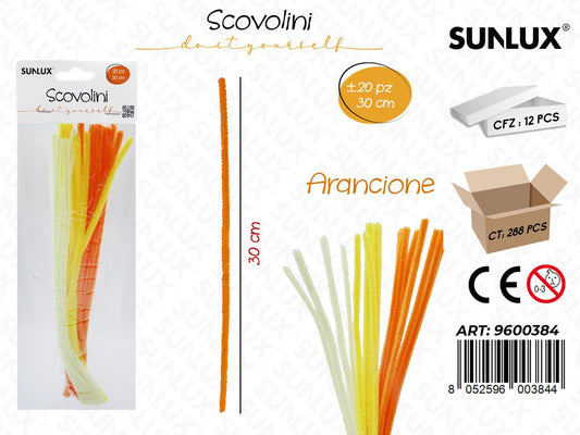 Sunlux Scovolini Arancione Ass. 20PCS 30CM