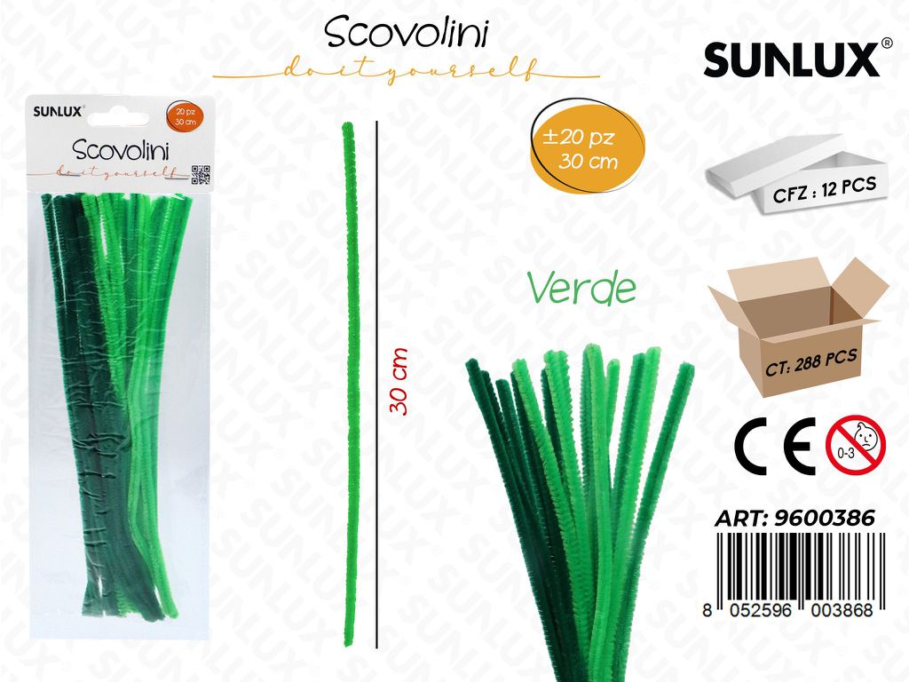 Sunlux Scovolini Verde Ass. 20PCS 30CM