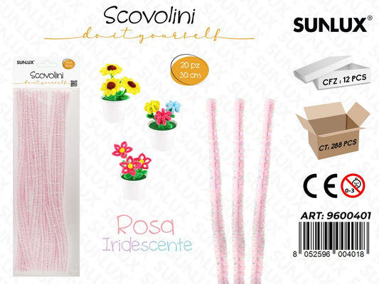 Sunlux Scovolini Diy Rosa Iridesc. 20PCS 30CM