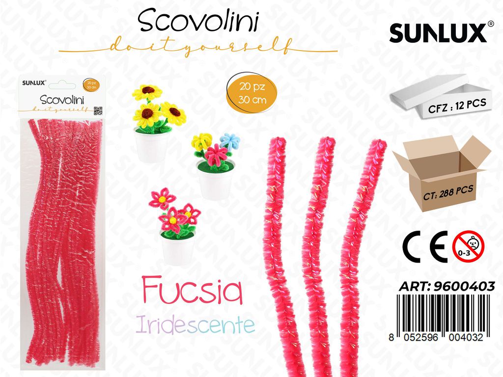 Sunlux Scovolini Diy Fucsia Iridesc. 20PCS 30CM