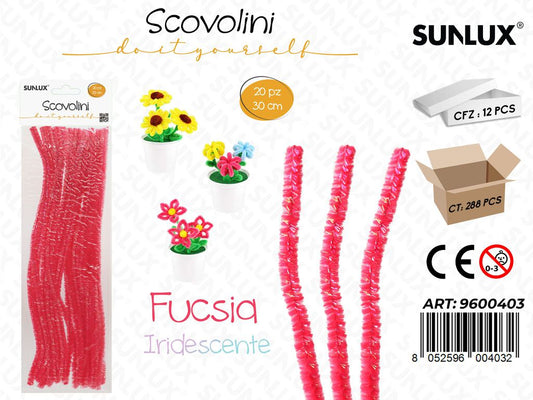 Sunlux Scovolini Diy Fucsia Iridesc. 20PCS 30CM