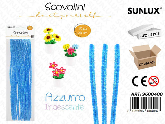 Sunlux Scovolini Diy Azzurro Iridesc. 20PCS 30CM