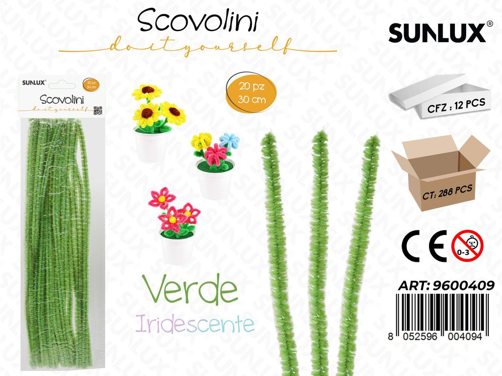 Sunlux Scovolini Diy Verde Iridesc. 20PCS 30CM