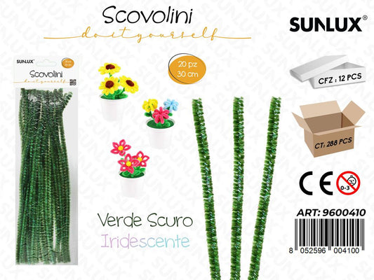 Sunlux Scovolini Diy Verde Sc. Iridesc. 20PCS 30CM