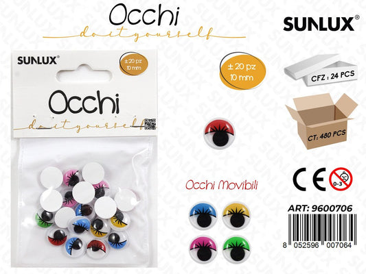 Sunlux Occhi Dec. Col. 20PCS D.10MM