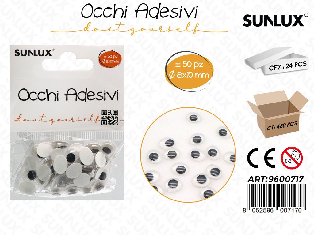 Sunlux Occhi Adv Neri 50PCS 8*10MM