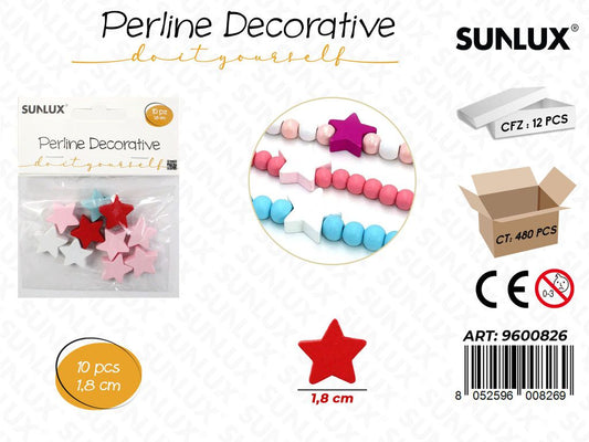 Sunlux Perline Dec. in Legno 1.8CM 10PCS