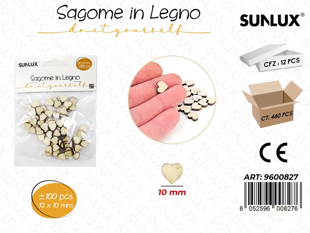 Sunlux Sagome Dec. in Legno 10MM 100PCS