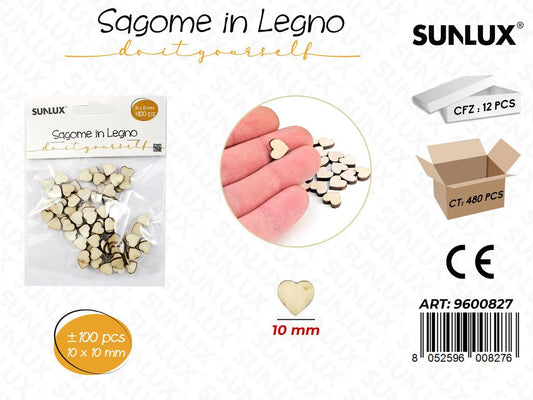 Sunlux Sagome Dec. in Legno 10MM 100PCS