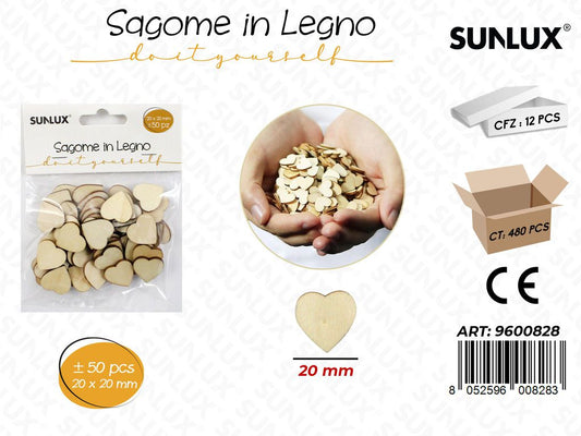 Sunlux Sagome in Legno 20*20MM 50PCS