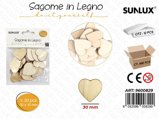 Sunlux Sagome in Legno 30*30MM 30PCS