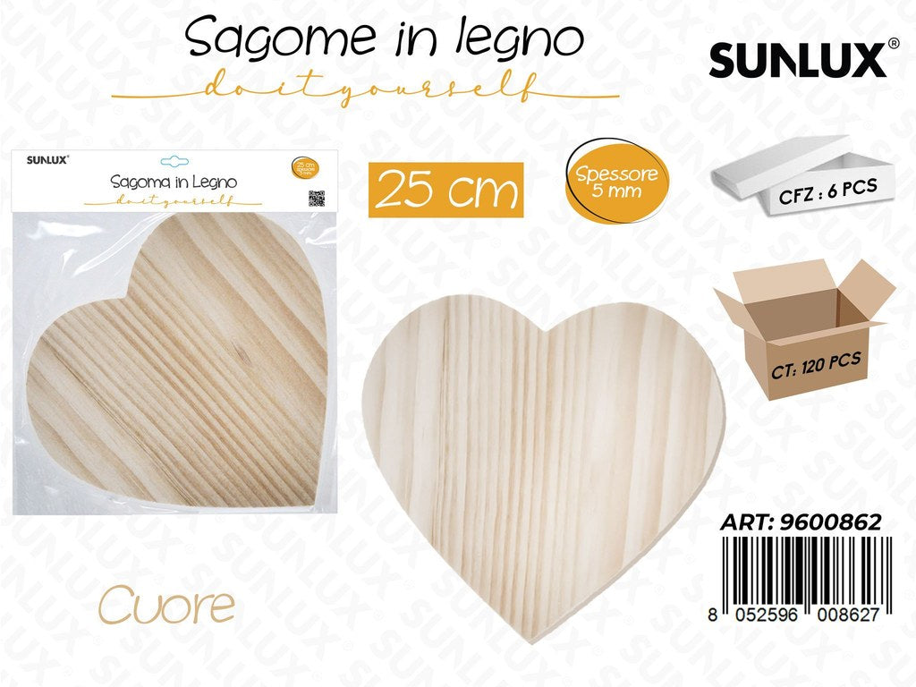 Sunlux Sagoma in Legno Cuore 25CM*5MM