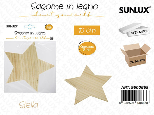 Sunlux Sagoma in Legno Stella 10CM*5MM