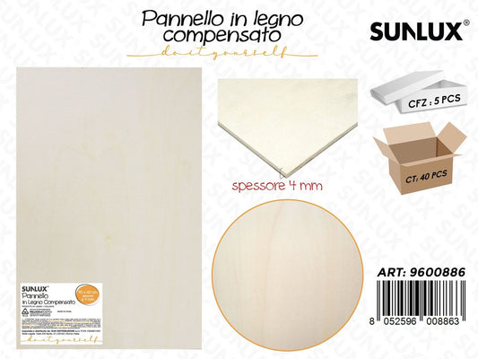 Sunlux Pannello in Legno Compensato 40*60CM*4MM