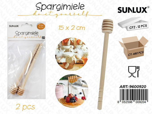 Spargimiele in Legno 2PCS 15*2CM
