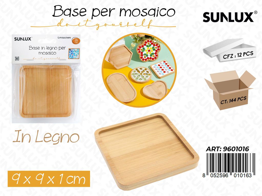 Sunlux Base per Mosaico Legno 9*9*1CM