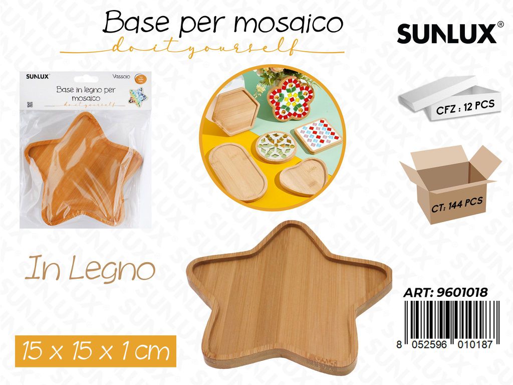 Sunlux Base per Mosaico Legno 15*15*1CM