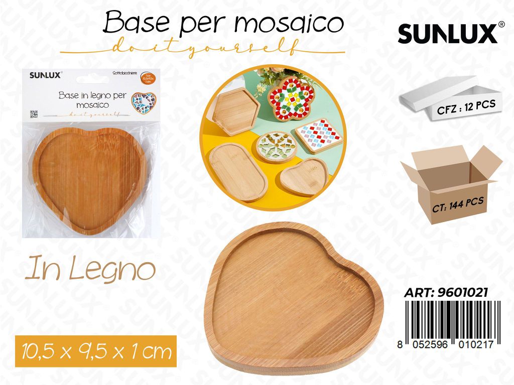 Sunlux Base per Mosaico Legno 10.5*9.5*1CM