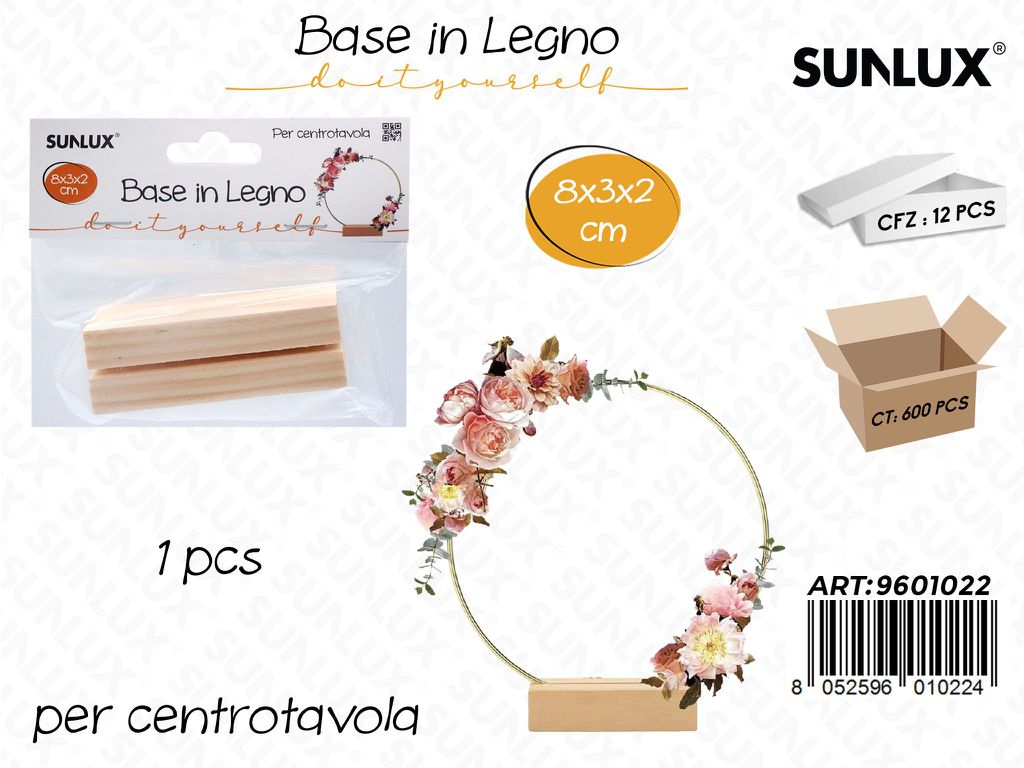 Sunlux Base in Legno per Centrotavola 8*3*3CM