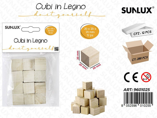Sunlux Cubi in Legno 12PCS 20*20*20MM