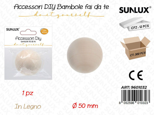 Sunlux Bambole Fai da Te Legno 50MM