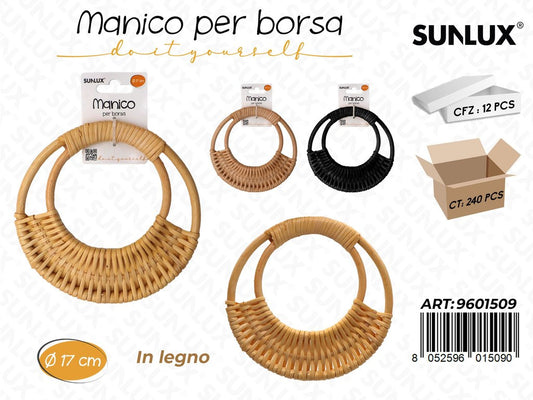 Sunlux Manico per Borsa in Legno 17CM