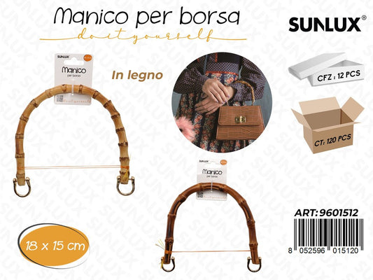 Sunlux Manico per Borsa in Legno 18*15CM