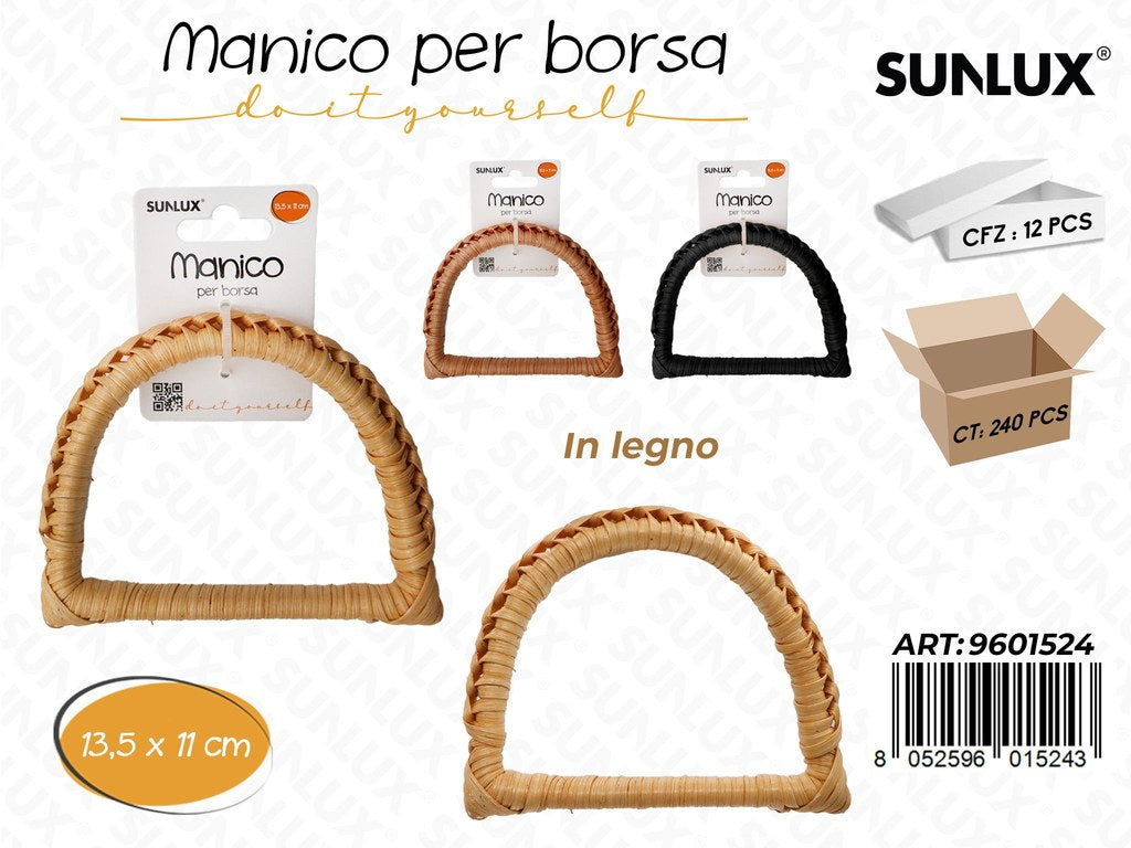 Sunlux Manico per Borsa in Legno 13.5*11CM