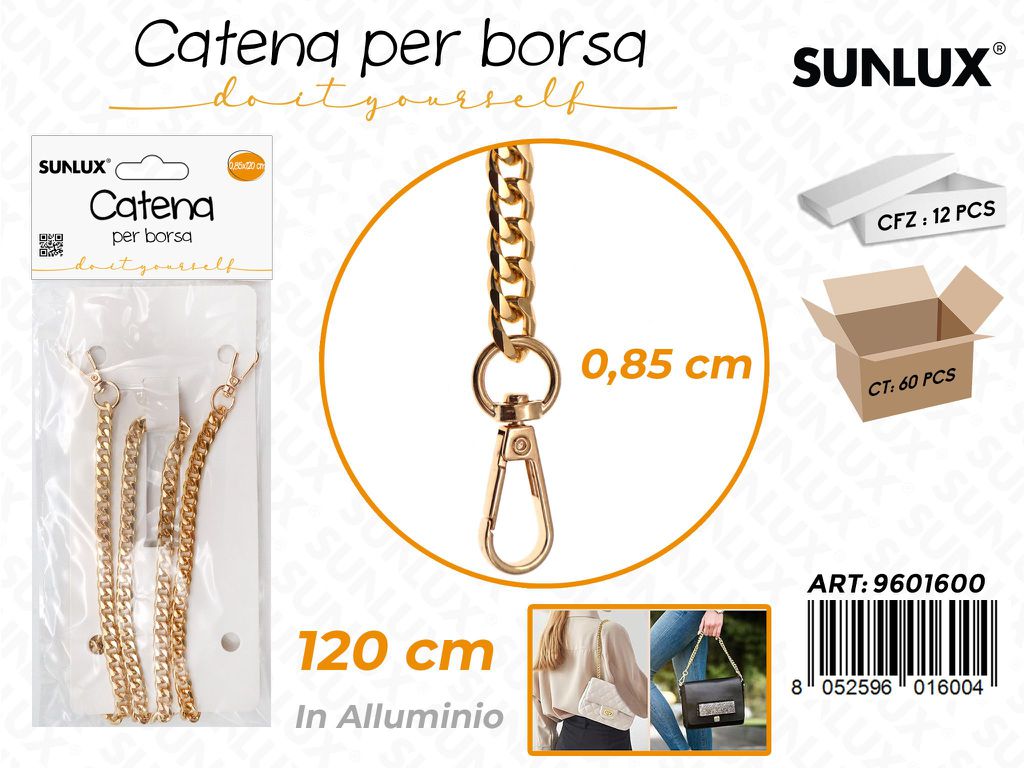 Sunlux Catena per Borsa Allum. Oro 0.85*120CM