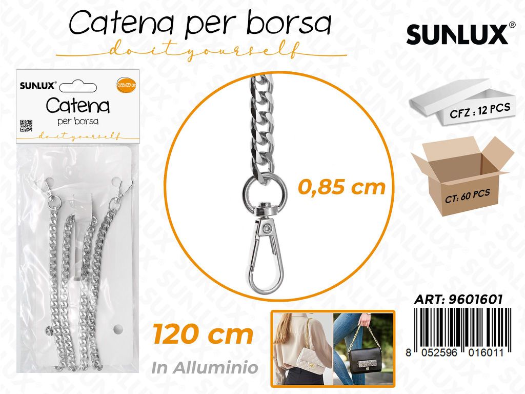 Sunlux Catena per Borsa Allum. Arg. 0.85*120CM