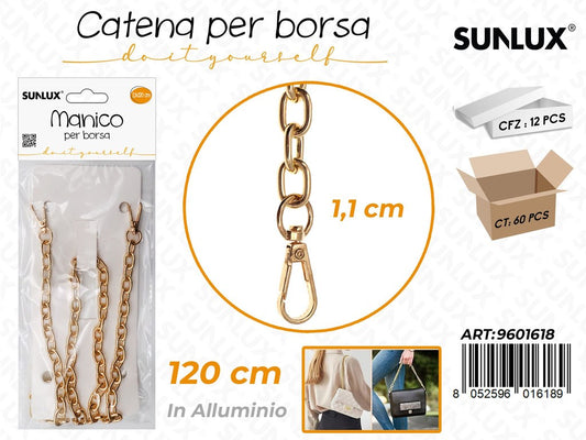 Sunlux Catena per Borsa Allum. Oro 1.1*120CM