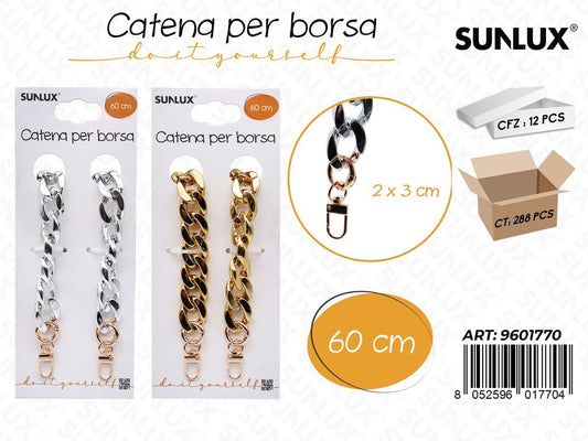 Sunlux Catena per Borsa 60CM 2*3CM Ass.