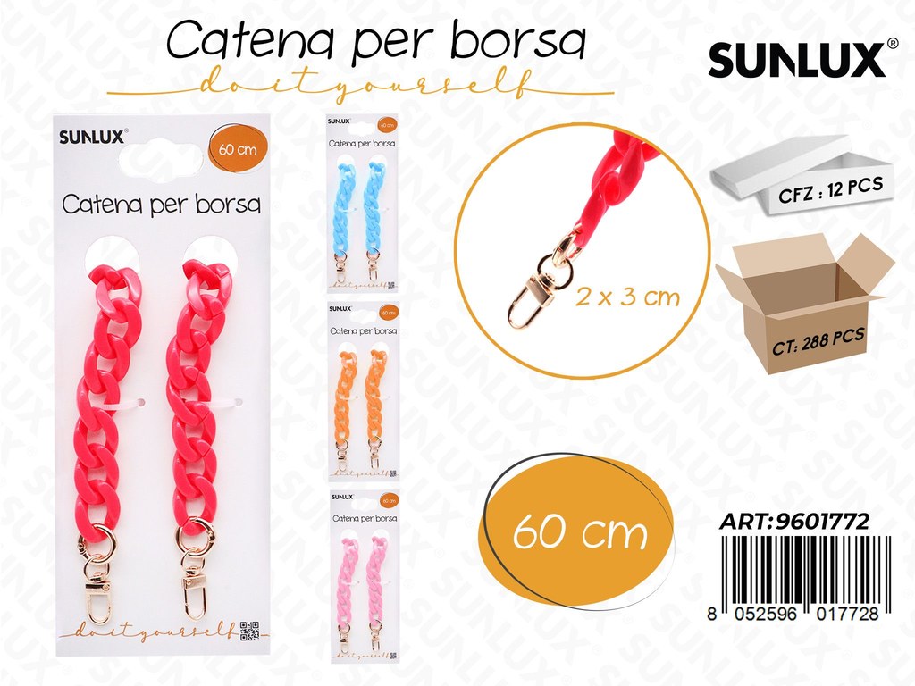 Sunlux Catena per Borsa 60CM 2*3CM Ass.