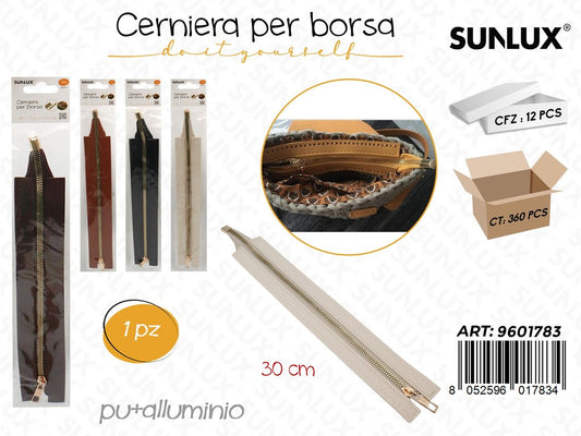 Sunlux Cerniera per Borsa Col. Ass. 30CM
