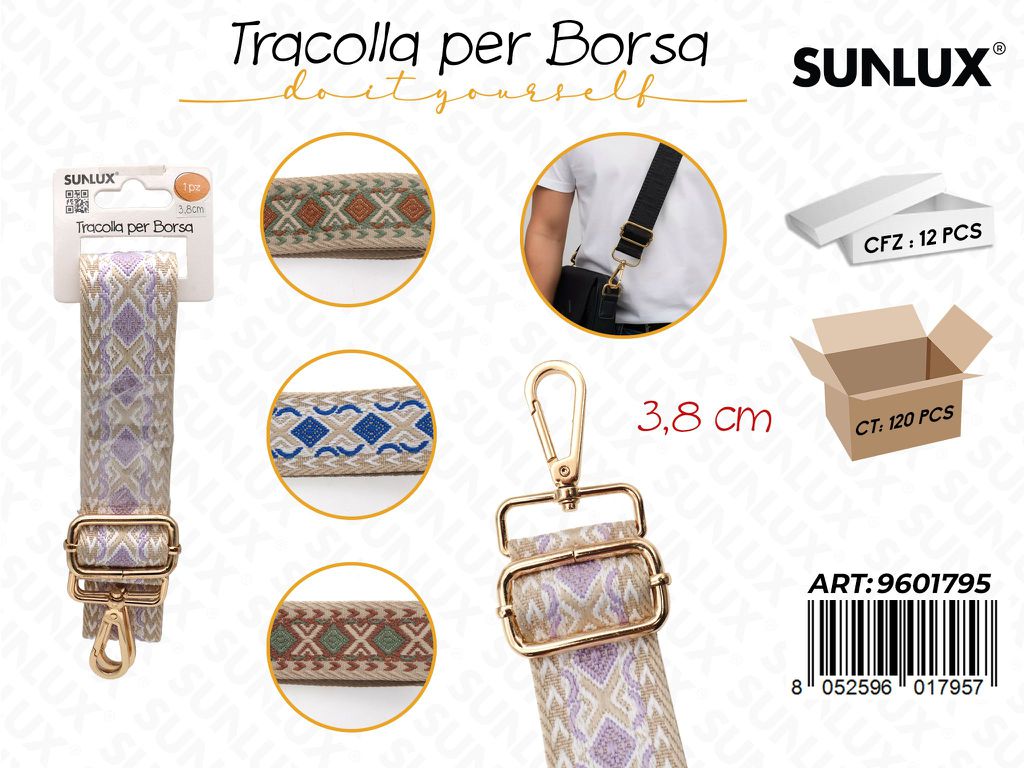 Sunlux Tracolla per Borsa Ass. 3.8CM
