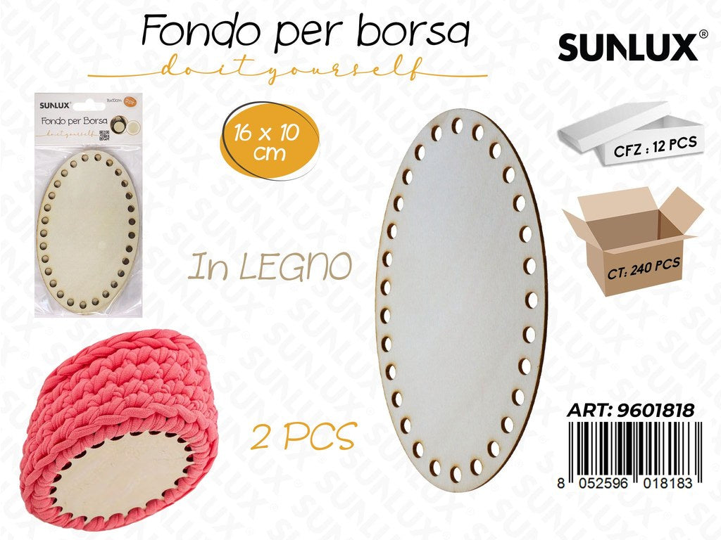 Sunlux Fondo per Borsa in Legno 2PCS 16*10C