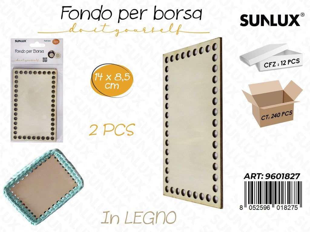 Sunlux Fondo per Borsa in Legno 2PCS 14*8.5CM