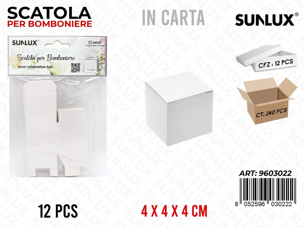 Sunlux Scatola Bomb. in Carta 12PCS 4*4*4CM