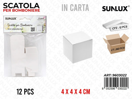 Sunlux Scatola Bomb. in Carta 12PCS 4*4*4CM