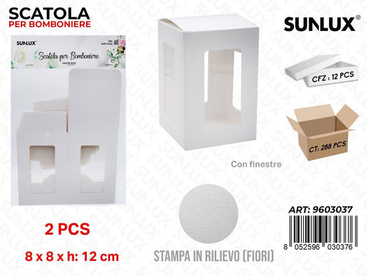 Sunlux Scatola Bomboniere 2PCS 8*8*12CM