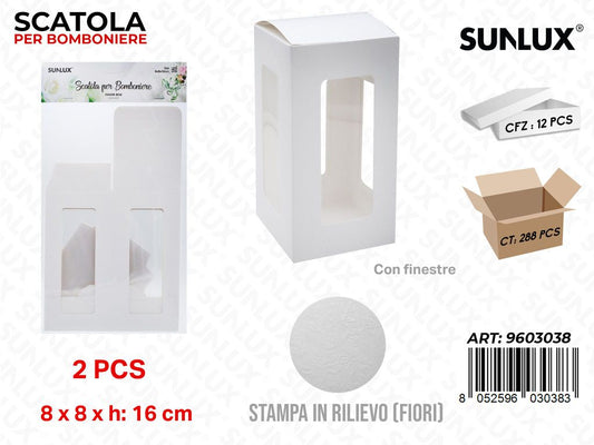 Sunlux Scatola Bomboniere 2PCS 8*8*16CM