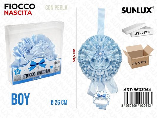 Sunlux Fiocco Nascita Boy c/ Perla D.26-58.5CM