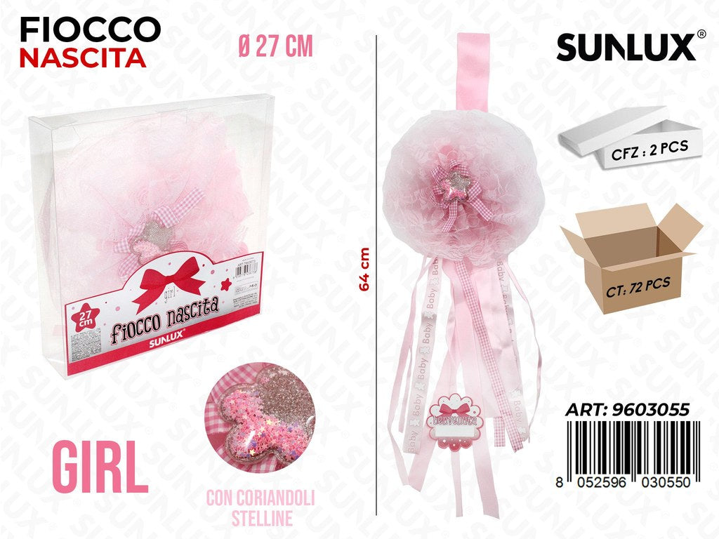 Sunlux Fiocco Nascita Girl c/ Stelle D.27-64CM