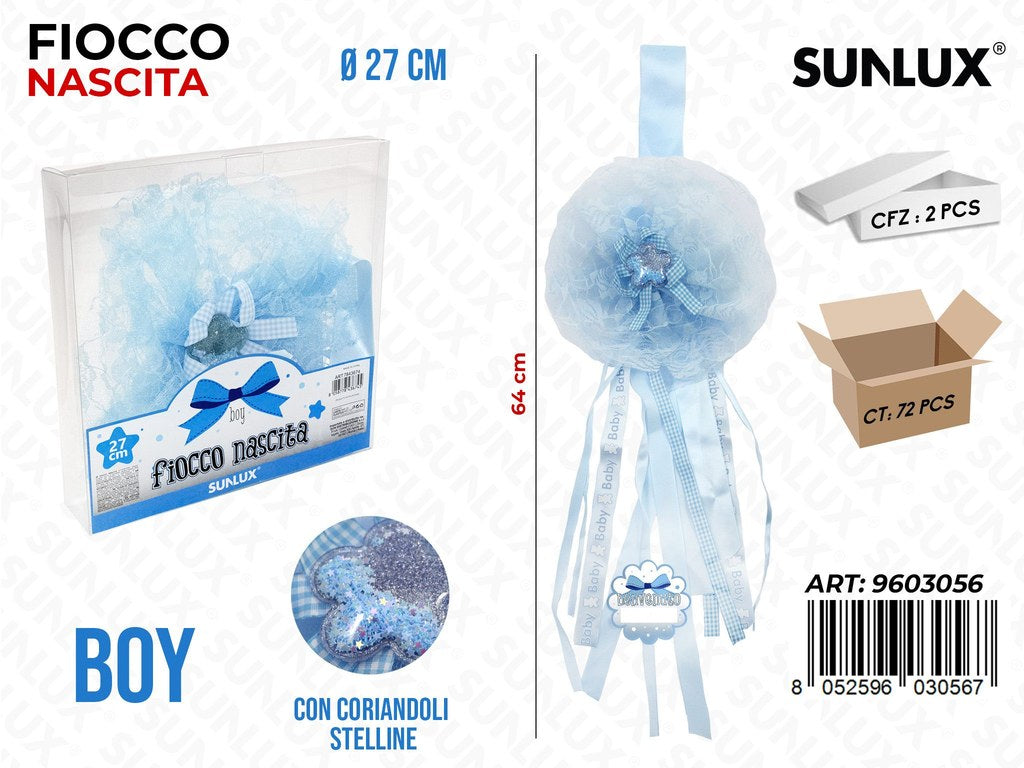 Sunlux Fiocco Nascita Boy c/ Stelle D.27-64CM