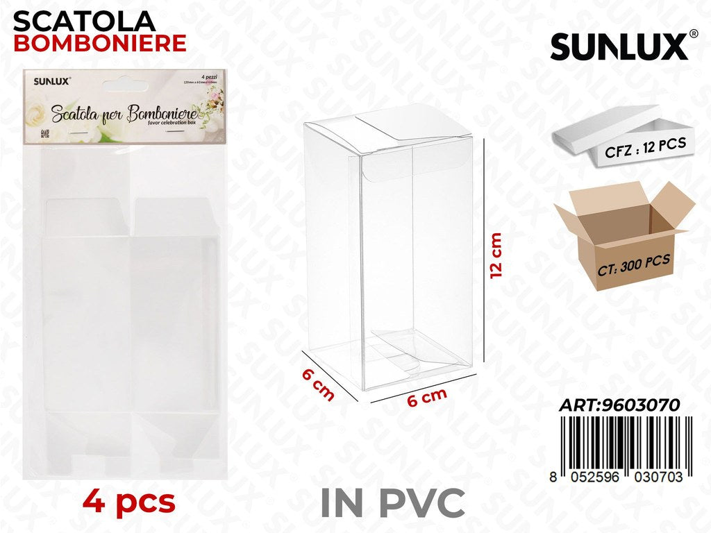 Sunlux Scatola Bomb. Pvc 4PCS 6*6*12CM