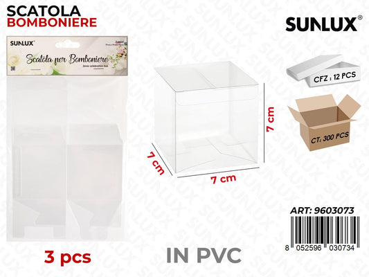 Sunlux Scatola Bomb. Pvc 3PCS 7*7*7CM