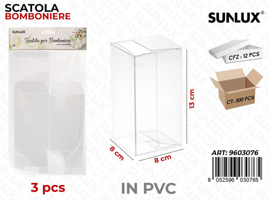 Sunlux Scatola Bomb. Pvc 3PCS 8*8*13CM